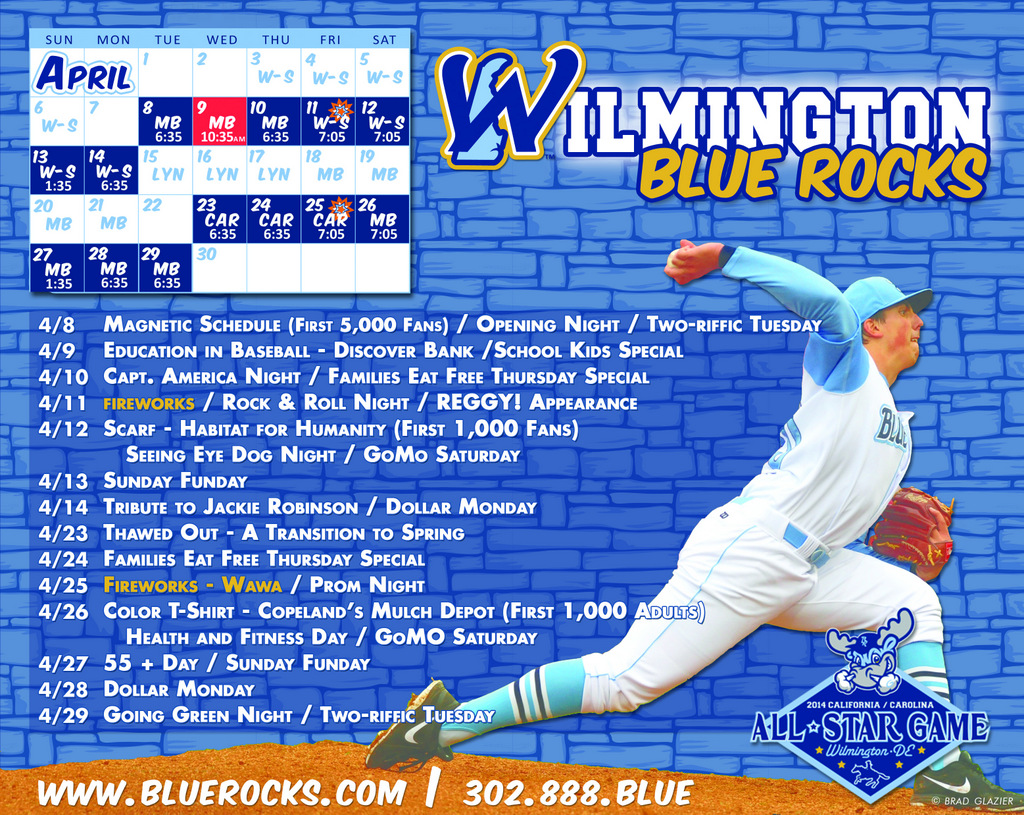 Blue Rocks Baseball April Preview