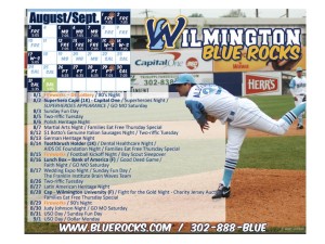 Blue Rocks Baseball August Guide