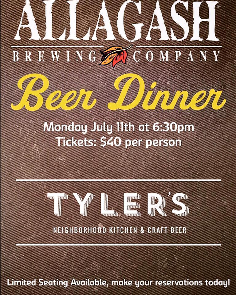 Tyler's Beer Dinner with Allagash Brewing Company