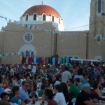 OPA — a full house! Gyros, Spanakopita, beer, sou…