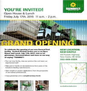 Sunbelt Rentals Delaware Grand Opening 2015